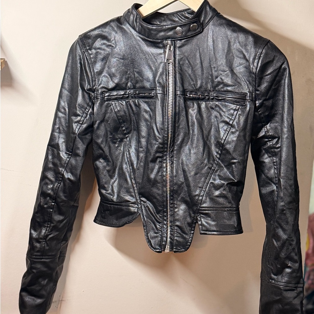 Forever 21 Moto Faux Leather Jacket – Size XS